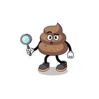 Mascot of poop searching vector