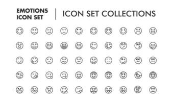 Emotions line icon set vector collections