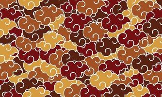 Colorful seamless Japanese-Chinese cloud pattern background. Autumn season color concept.