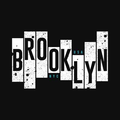 USA-NYC, Brooklyn t-shirt design in frames with grunge style. Typography graphics for athletic apparel print. Vector illustration.