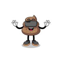 Illustration of poop with a vr headset vector