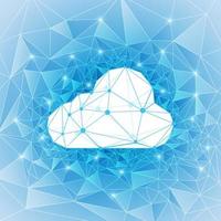 wireframe cloud computing vector