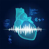 wireframe cardiology lab vector