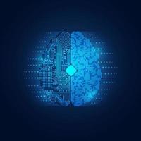 electronic AI brain vector