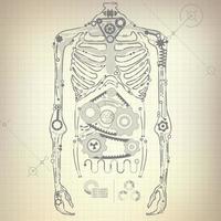 electronic skeleton drawing vector