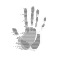 black digital handprint vector