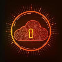 orange cloud computing vector