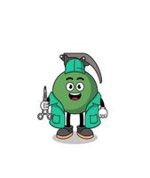 Illustration of grenade mascot as a surgeon vector