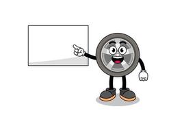 car wheel illustration doing a presentation vector