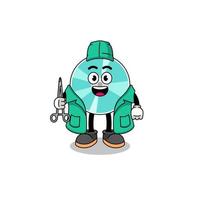 Illustration of optical disc mascot as a surgeon vector