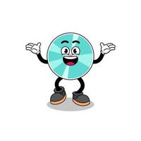 optical disc cartoon searching with happy gesture vector