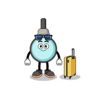 magnifying glass mascot doing vacation vector