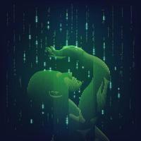 Green Binary Rain vector