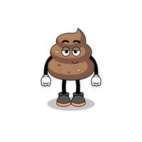 poop cartoon couple with shy pose vector