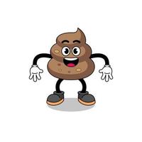 poop cartoon with surprised gesture vector