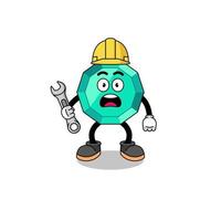 Character Illustration of emerald gemstone with 404 error vector