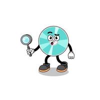 Mascot of optical disc searching vector