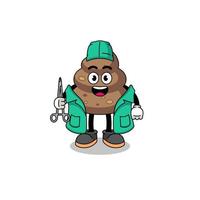 Illustration of poop mascot as a surgeon vector