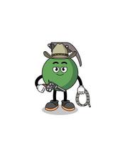 mascota de personaje de granada como vaquero vector