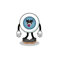 eyeball mascot illustration is dead vector