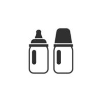 icono de botella de leche de bebé en estilo moderno y plano aislado en fondo blanco. símbolo para el diseño de su sitio web, logotipo, aplicación, ui. ilustración vectorial, pasos vector