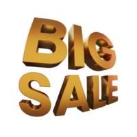 Gold Big Sale Fish Eye Effect 3D Render Discount Promotion Element png