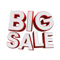 Red White Big Sale Random Composition 3D Render Discount Promotion Element