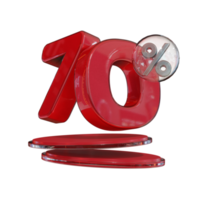 descuento 50 de descuento en elemento de promoción de render 3d de texto rojo brillante png