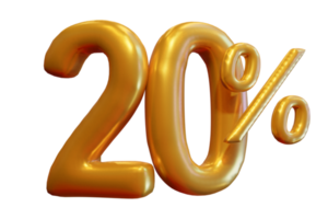 Discount 20 Off 3D Render Promotion Element png