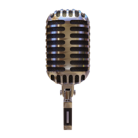 diffusion de microphone argenté ou élément de rendu 3d karaoké png