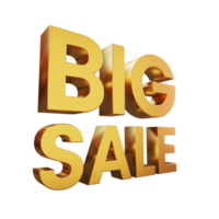 Gold Big Sale Perspective Composition 3D Render Discount Promotion Element png