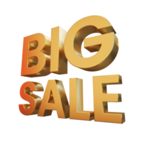 Gold Big Sale Perspective Composition 3D Render Discount Promotion Element png