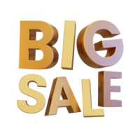 Gold Big Sale Random Composition 3D Render Discount Promotion Element png