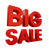 Red Big Sale 3D Render Discount Promotion Element png