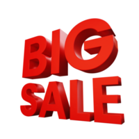 Red Big Sale 3D Render Discount Promotion Element png