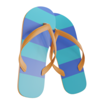 composição de chinelo de verão renderização 3d isolada png