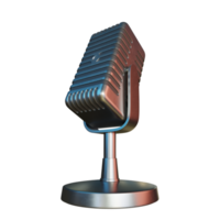 trasmissione microfono argento o elemento di rendering 3d karaoke png