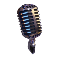 diffusion de microphone argenté ou élément de rendu 3d karaoké png