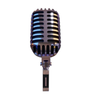 trasmissione microfono argento o elemento di rendering 3d karaoke png