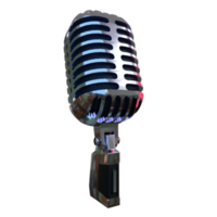 silver mikrofon sändning eller karaoke 3d render element png