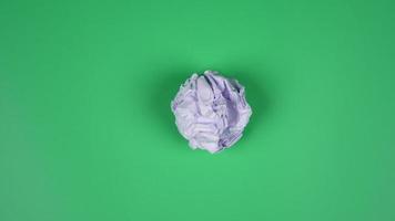 Stop motion animation paper wrinkles green screen. video