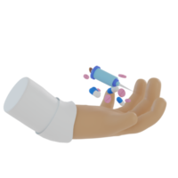 3D-ikon av en läkare hand som bär medicin png