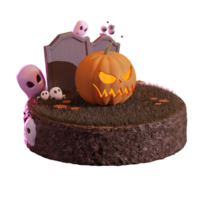 illustrazione 3d modello di banner di halloween png