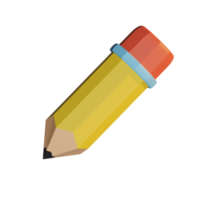 3d rendering of pencil icon transparent background png