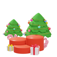 illustration de podium de produit 3d pour le thème du jour de noël png