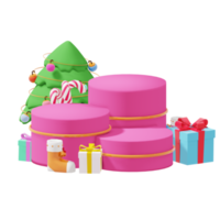 3d product podium illustration for christmas day theme png