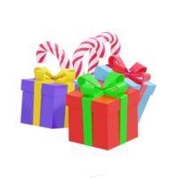 ilustração 3d do tema do dia de natal com caixa de presente png
