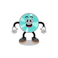optical disc cartoon with surprised gesture vector