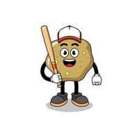 loose stools mascot cartoon as a baseball player vector