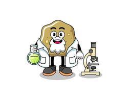 Mascot of loose stools as a scientist vector